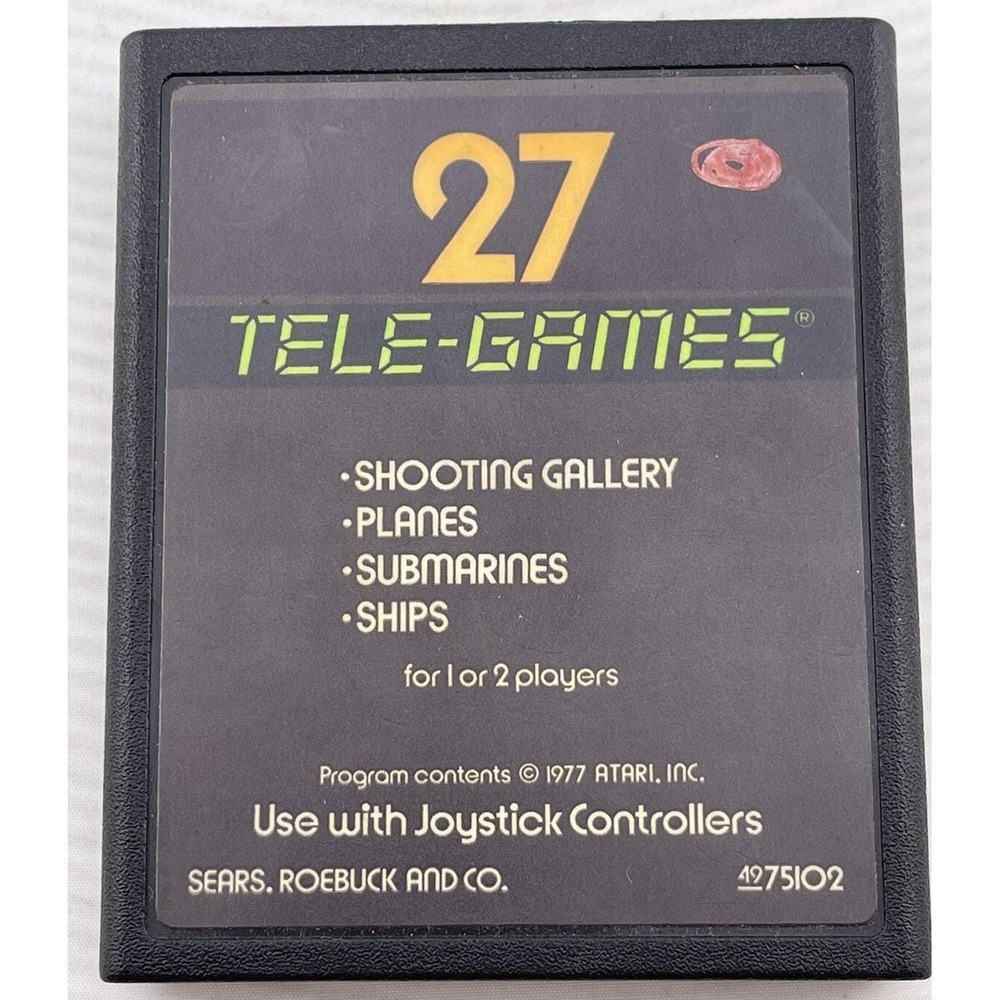 VTG 1977‎ Retro Atari Video Game Cartridge Target Fun 27 Tele-Games ~ Untested